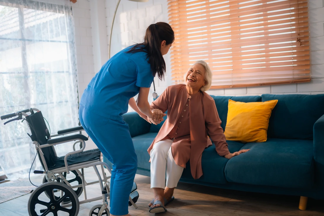 Senior Woman Receives Medical Advice and Treatment from a Doctor in a Hospital Health Care Professionals Provide Help and Care to Elderly Patients with Insurance in a Clinical Setting