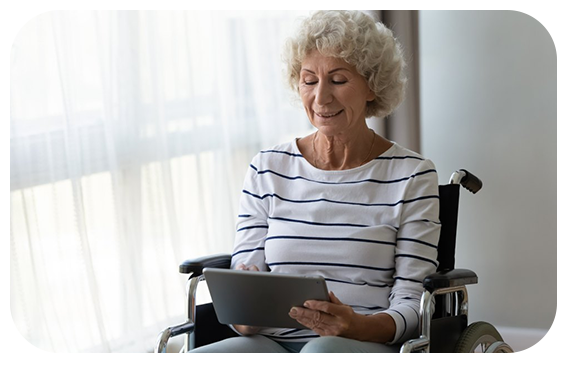 Elderly with Tablet at Home COPD Patient Elderly with Tablet at Home COPD Patient