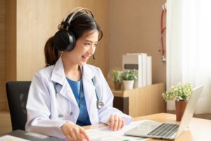 doctor wearing headphones